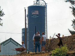 Dormel Farms' silo overlooking the rescue site